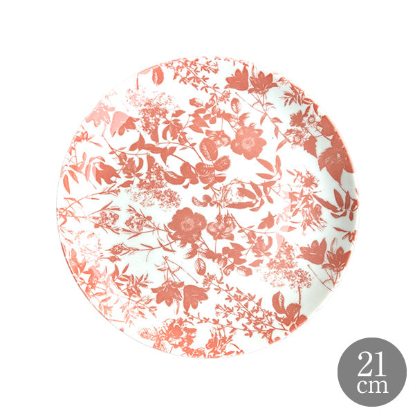 HARVEST Botanical Plate ボタニカルプレート 21cm Coral Rose コーラルローズ 赤 レッド