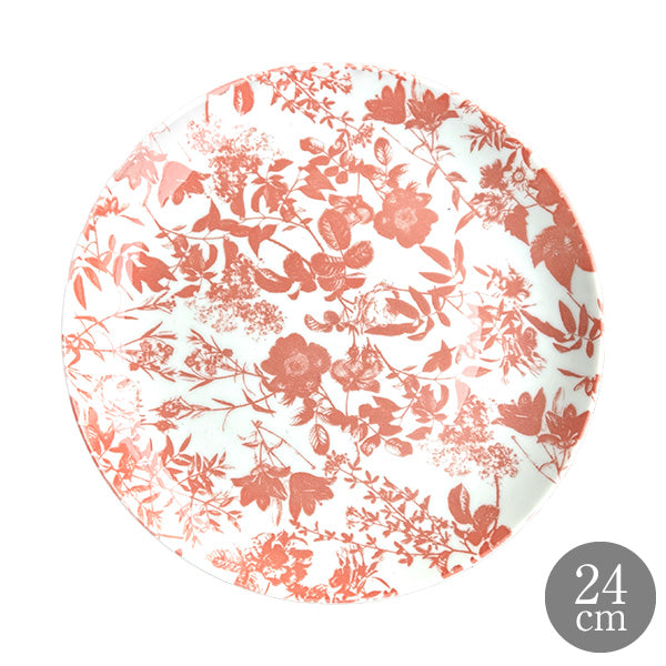 HARVEST Botanical Plate ボタニカルプレート 24cm Coral Rose コーラルローズ 赤 レッド